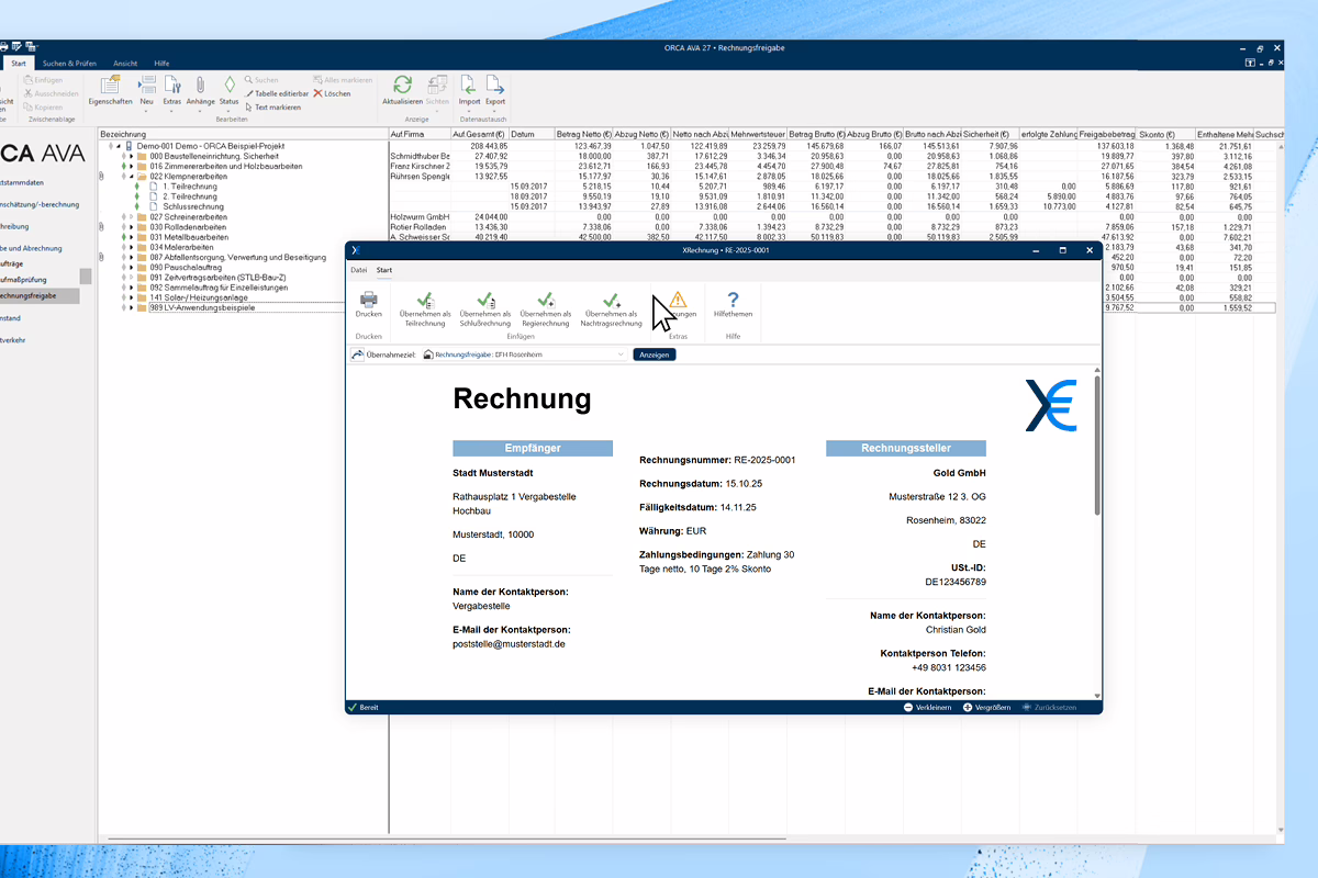 ORCA AVA 27 - XRechnung