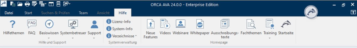 OA24 Hilfe Ribbon Screenshot